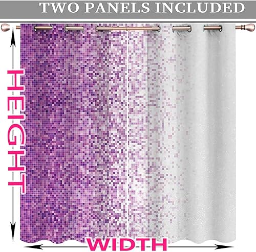 Miniatura 3 de Cortinas magenta para sala elegantes modernas, cortinas opacas con ojales para puerta corrediza, 55 pulgadas de ancho por 72 pulgadas de alto