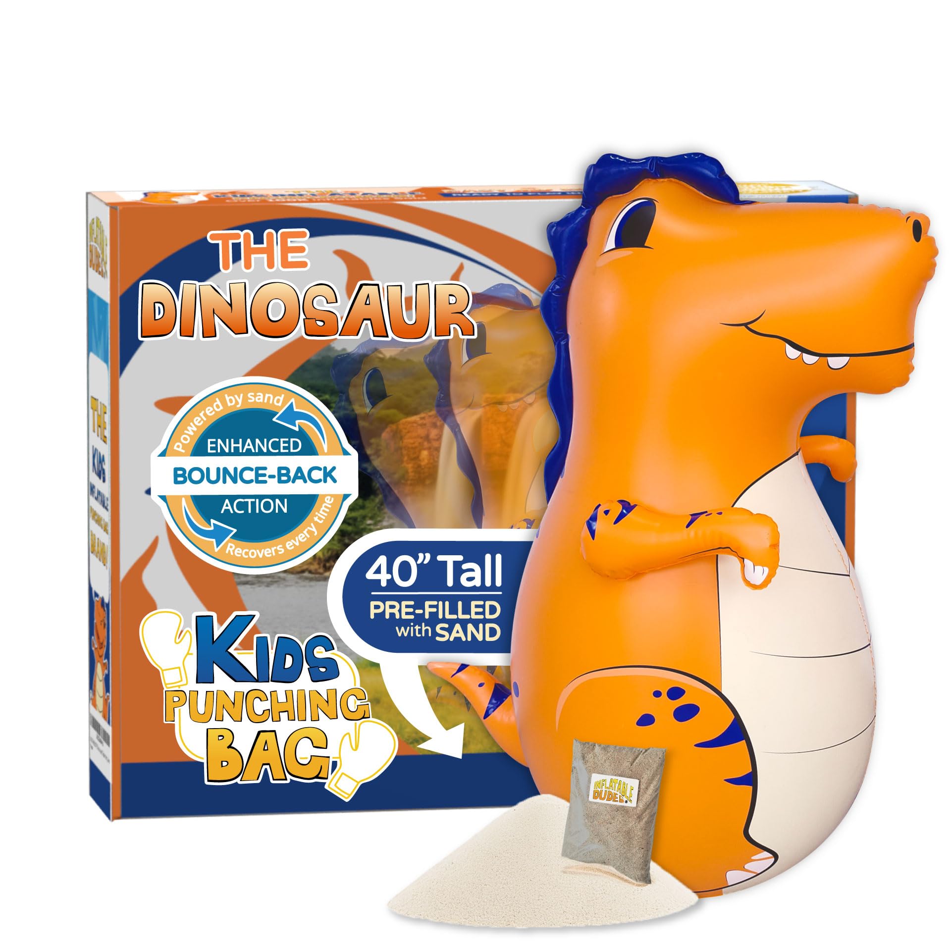INFLATABLE DUDES Kids Punching Bag- Bop Bag | Sand-Base