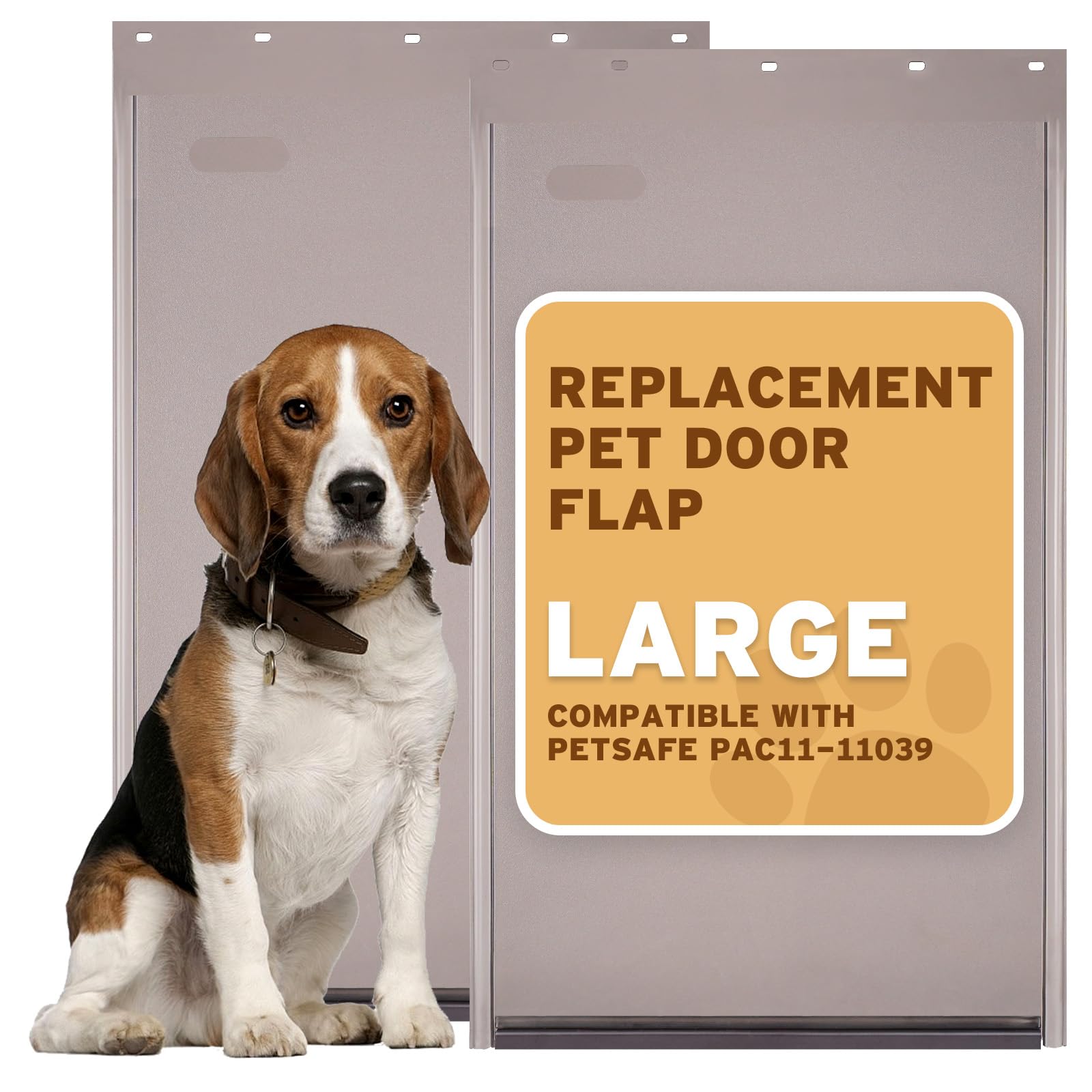 PAC11-11039 Dog Door Replacement Flap | Heavy-Duty PVC Material | 16 7/8" x 10 1/8" L Size, BPA-Free & Weatherproof