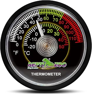 REPTI ZOO Reptile Terrarium Thermometer,Dial Gauges Pet Rearing Box Thermometer Celsius and Fahrenheit