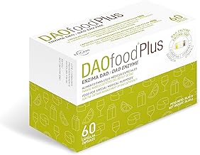 DAOfood Plus- Management of DAO Deficit - Histamine Intolerance - DAO Enzyme, Quercetin and Vitamin C - 60 Capsules With Gastroresistant Tablets