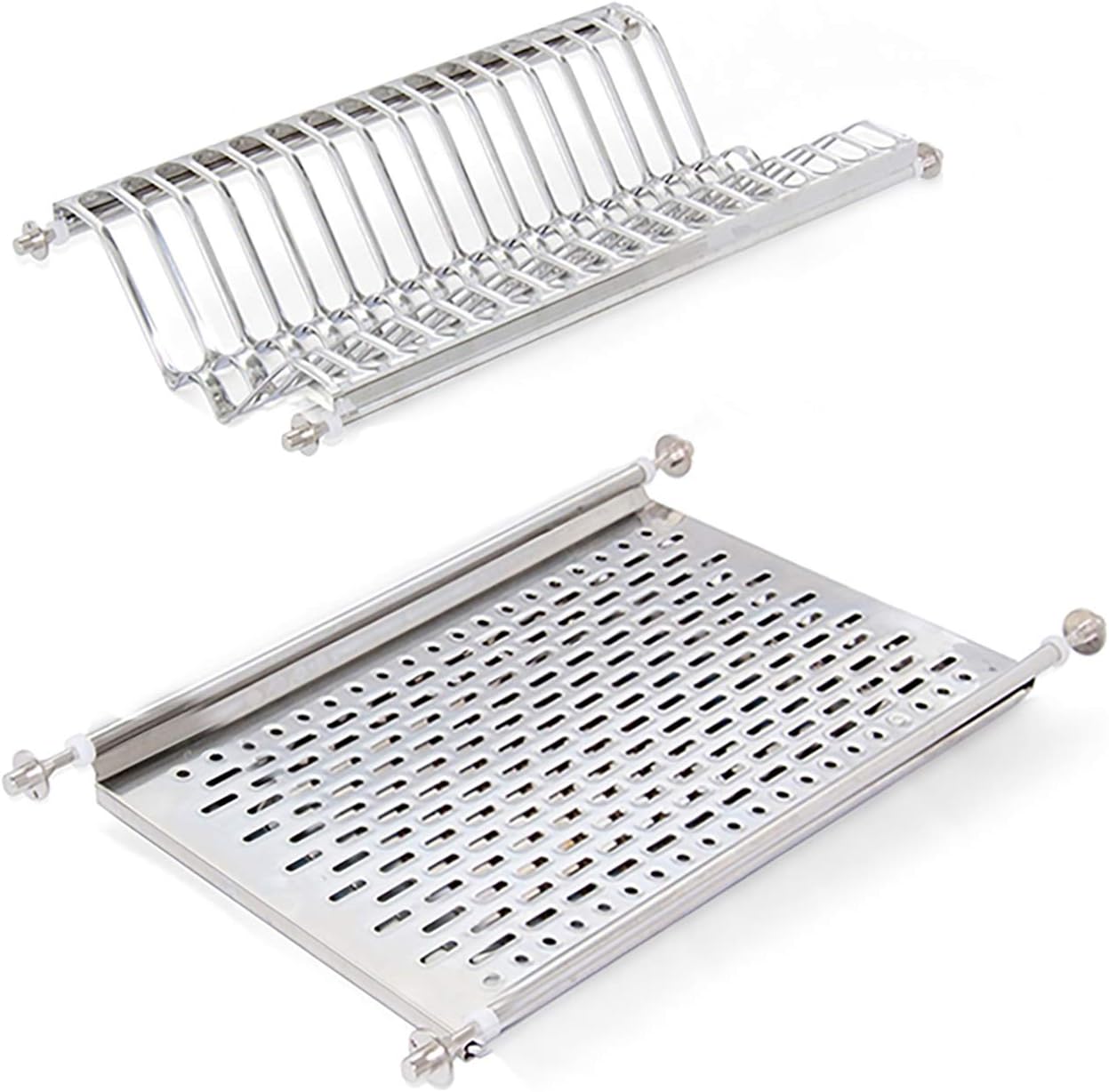Emuca - Stainless Steel Dish Drying Rack for Standard 50 cm Width Kitchen Cabinet, Inner Width Module 435-470 mm