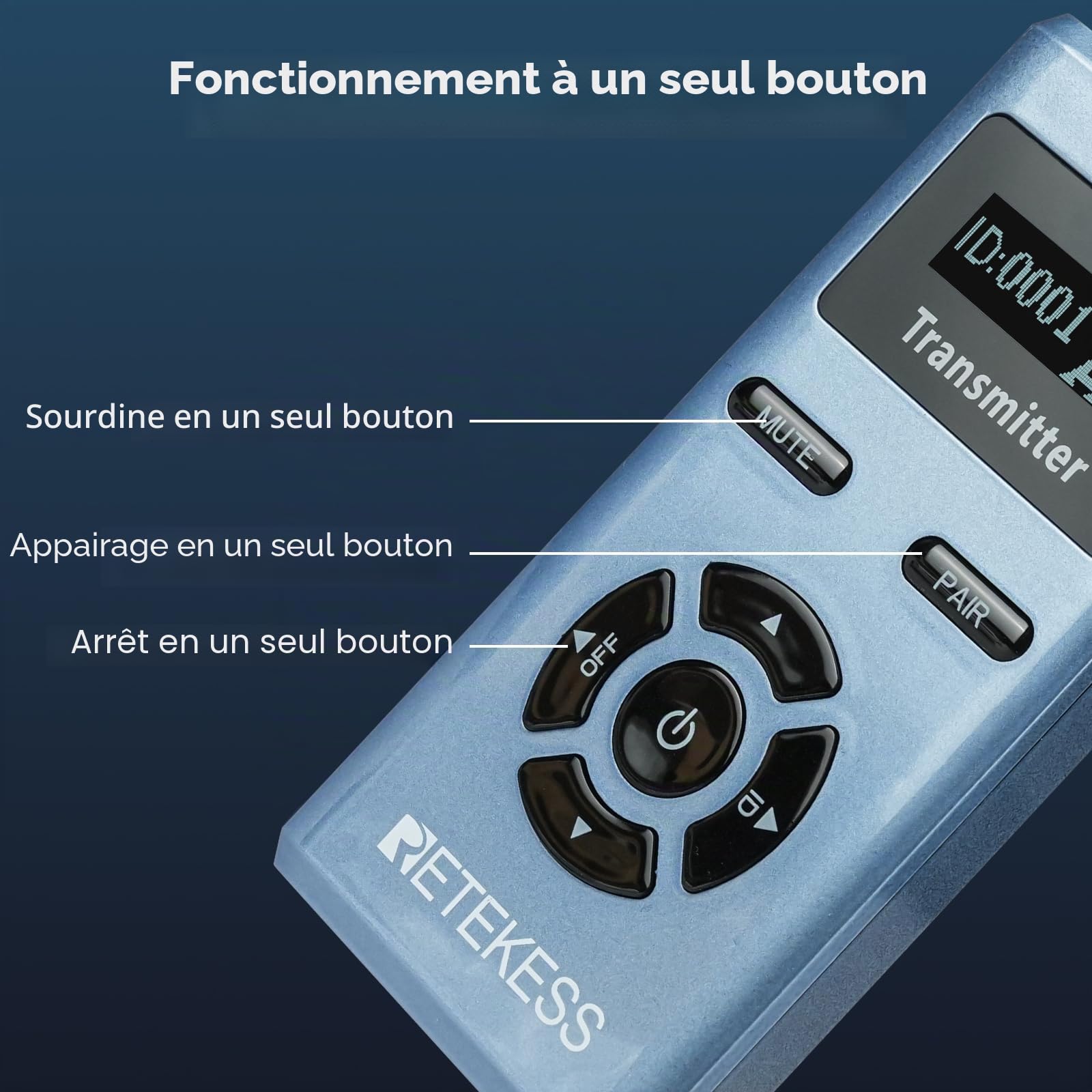 Retekess TT106S Système de Guide Touristique sans Fil, Récepteur à Crochet d'Oreille, 2.4G, Commande à Touche Unique, Port de Chargement USB, avec Sac de Rangement (2 Emetteurs, 20 Récepteurs)