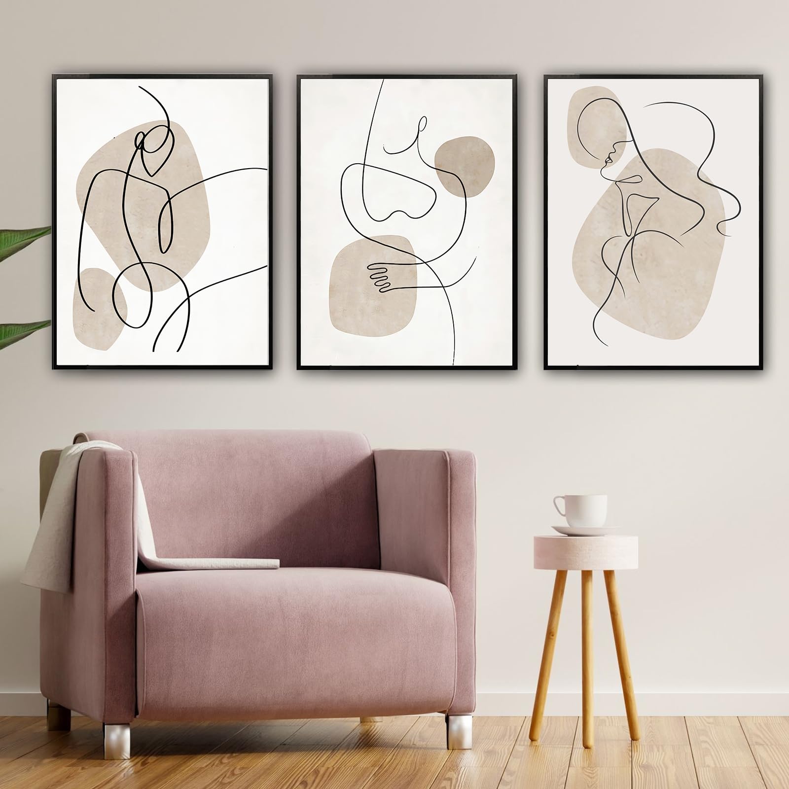 LXTOPN Minimalist Line Art Prints, Set of 3 Abstract Line Wall Art Poster - Image 2