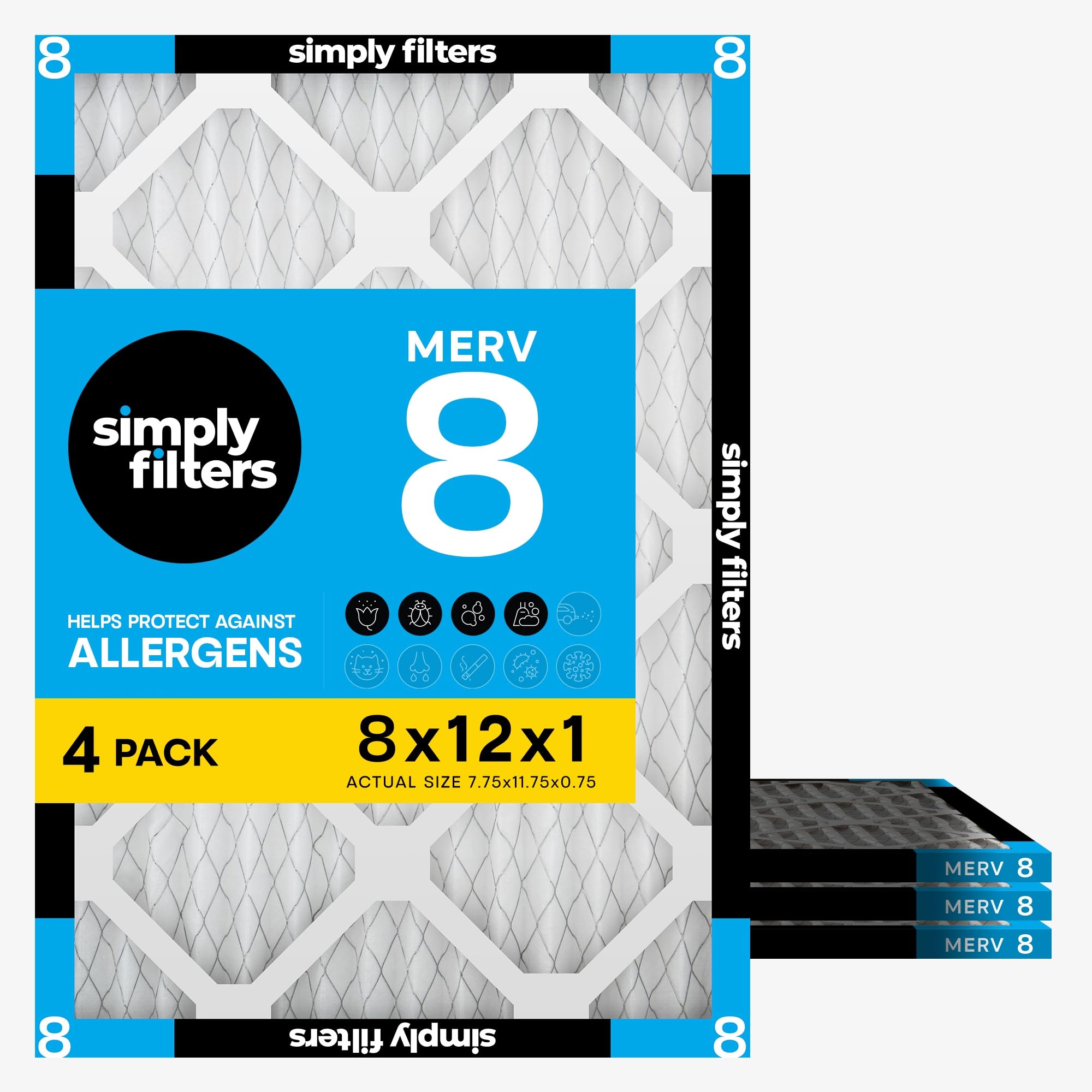 Simply 8x12x1 MERV 8 4-Pack