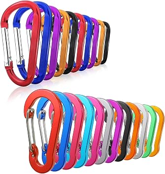 Craebuer Spring Snap Hook Carabiner D Ring Carabiner Clip Camping Accessories Fishing Hiking Traveling and Keychain