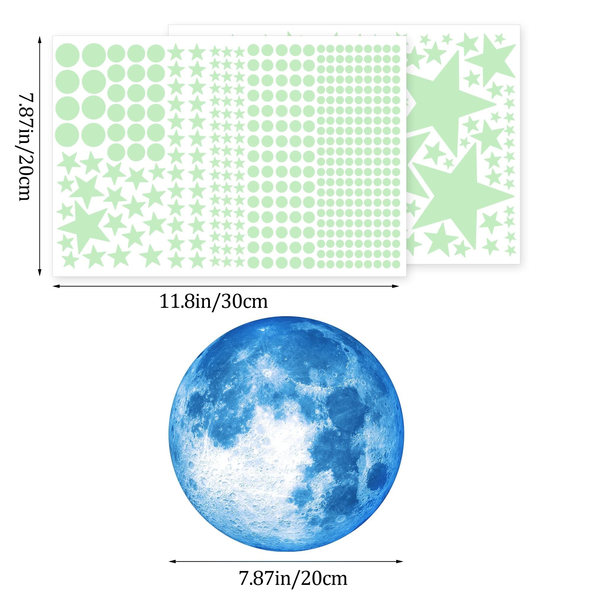 Stelle Fluorescenti Adesive Soffitto Luminoso Adesivi Muro 498PCS Decorazioni Cameretta