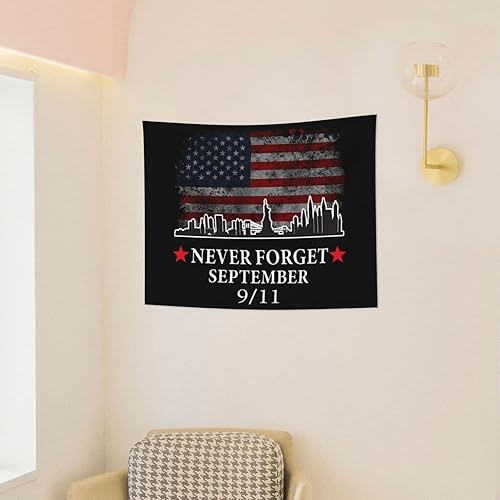 Miniatura 4 de Rqwaaed 911 Septiembre 11th We Will Never Forget Tapestry embellece perfectamente la pared 29x37in