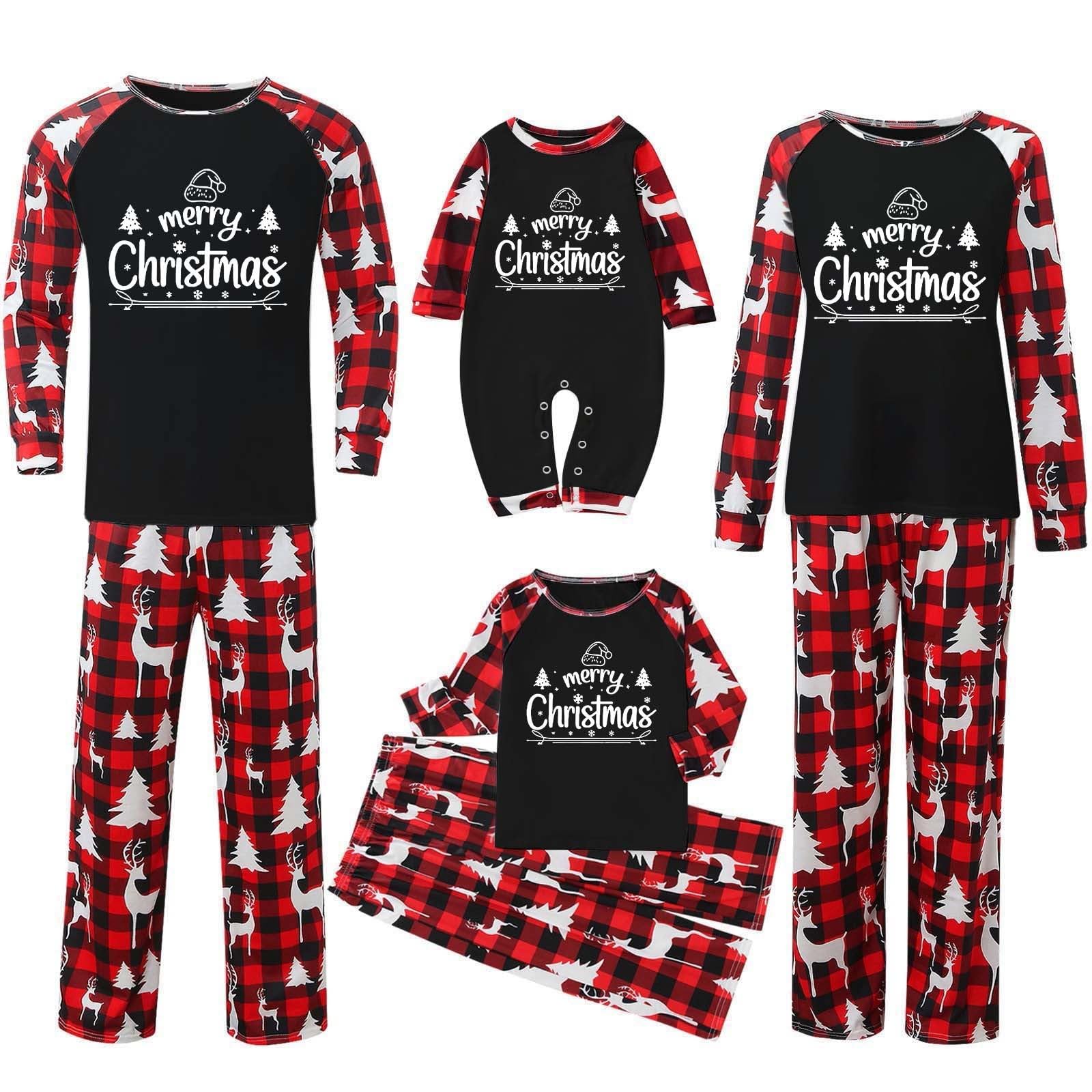 Matching Christmas Pajamas for Family Comfortable Santa Matching Sets Xmas Christmas Deer Pjs Warm for Women Men 2 Piece Graphic Matching Christmas Pajamas for Couples Onesie Jammies