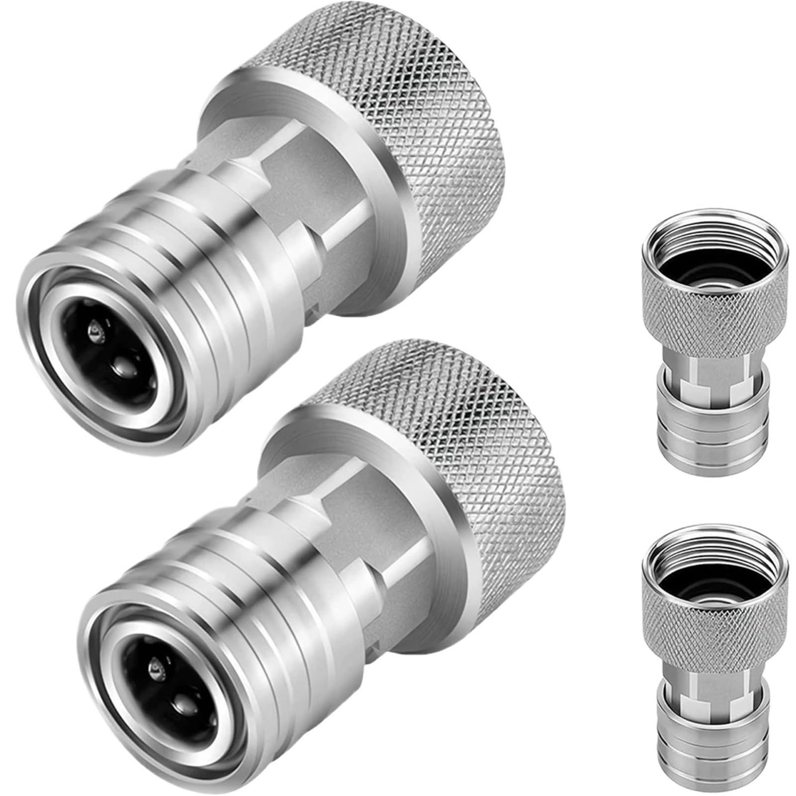 Adaptador Manguera Grifo Adaptador de Manguera jardín a Lavadora a presión 1/2X | 3/4 GHT a 1/4 Conexión rápida Convertir agua a conector de alimentación(2pcs)