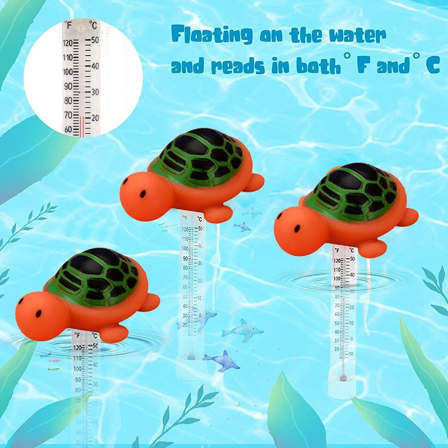 Pool Temperature Gauge - Cartoon Floating Testing Gadget - Aquatic Temperature Monitoring Gauge - for Tub Spa Bathroom Outdoor Pond Fountain Aquarium Shower