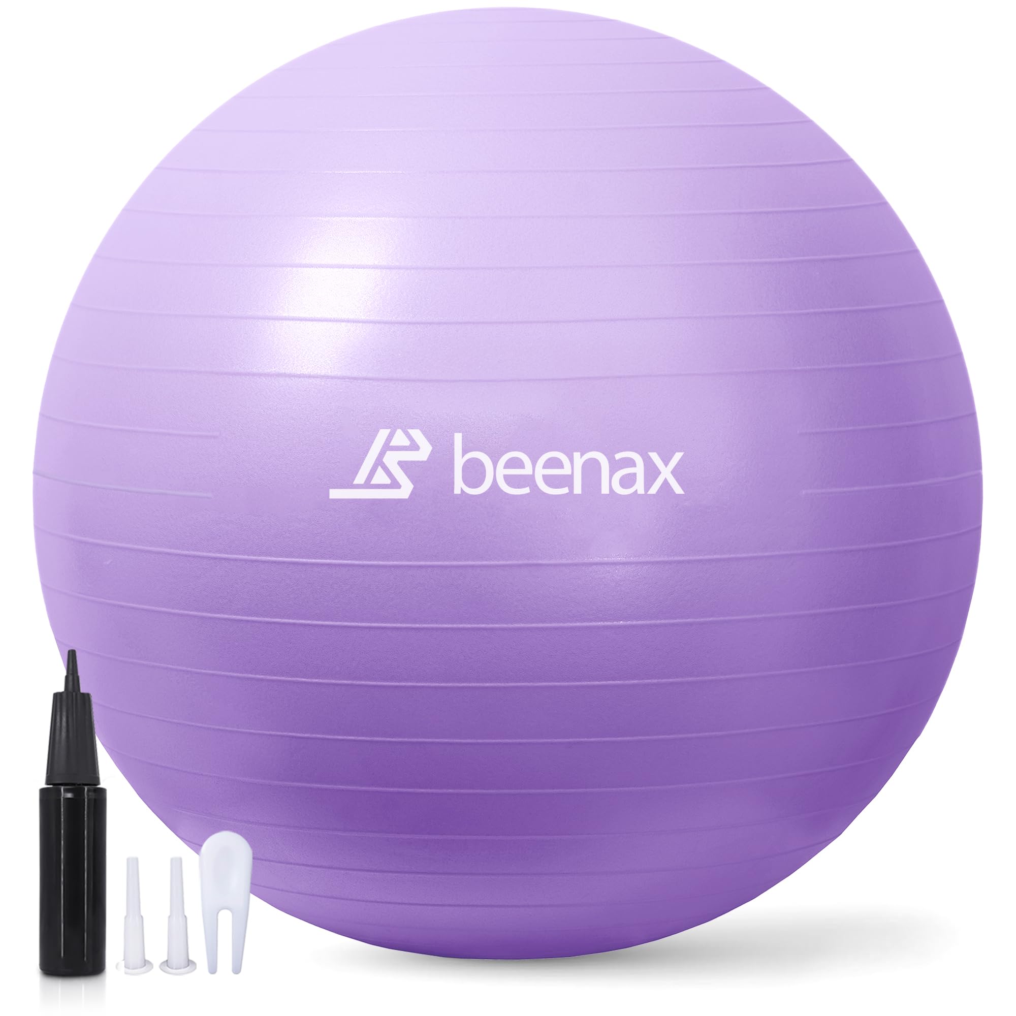 Beenax Thick Strong Exercise Pregnancy Ball 55cm 65cm 75cm, Anti-Burst Gym Swiss Ball with Pump Included for Yoga, Fitness, Labour, Pilates, Stability, Balance