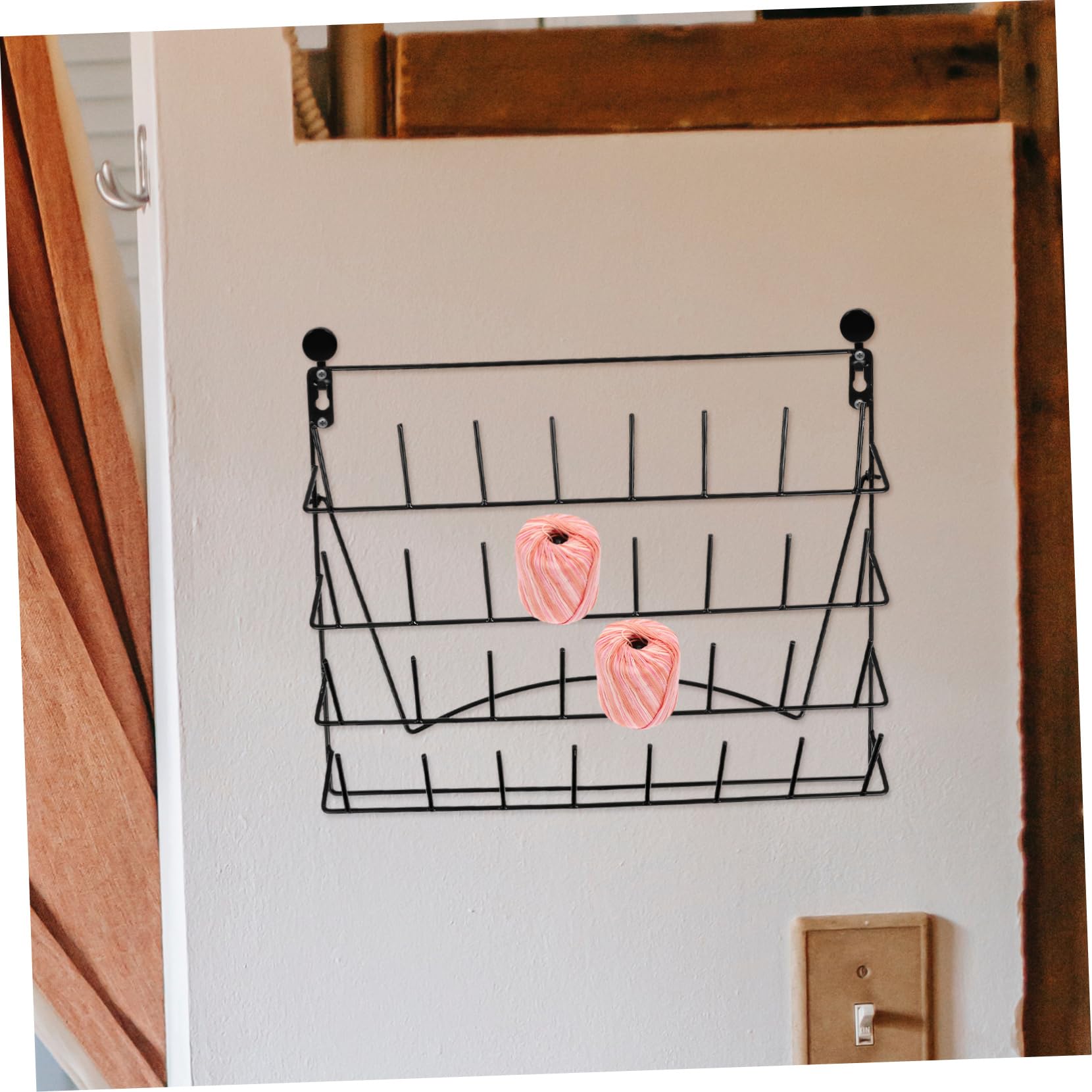 Sosoport Estante de Pared para Laboratorio 24 Ganchos, Hierro Negro