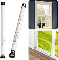 Keplrend 2-Pack Adjustable Window & Sliding Door Security Bars (17-50") - Child Safety Locks, No-Drill Install for Home, Apartment, Patio