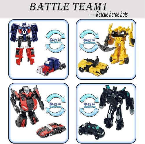 Miniatura 3 de 8 piezas de minijuguetes de robot de automóvil, figuras de acción de héroe pequeño de 3.5 pulgadas, juguetes de recuerdos de cumpleaños para niños