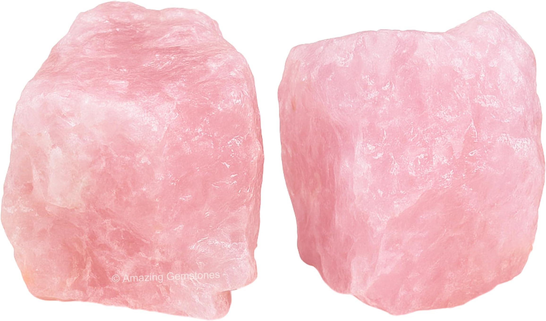 Amazing Gemstone 2 Pieces Rose Quartz Raw Crystals and Healing Stones, Natural Rocks for Tumbling and DIY Raw Stones and Crystals