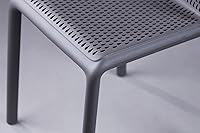 Vista 8 de CozyBlock Punch - Silla de comedor apilable perforada para interior y exterior, juego de 2 unidades (gris oscuro)