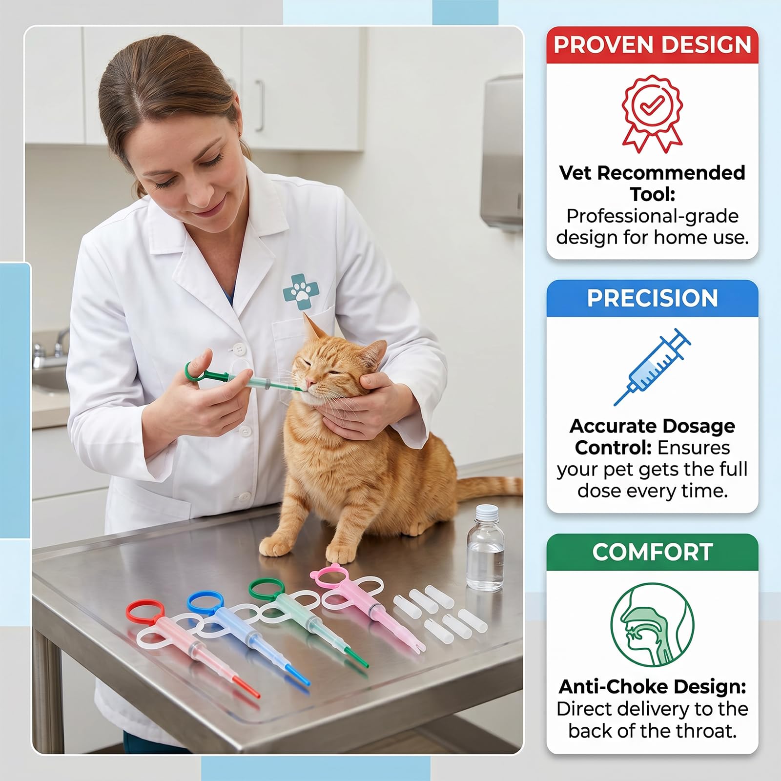 Distributeur De Comprimés Pour Animaux Lot De 4, Embouts Souples En Silicone Pour Chats Et Chiens