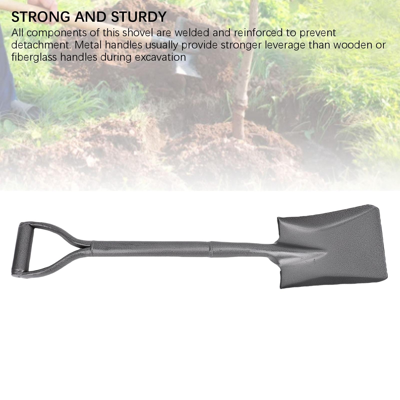 FTVOGUE Łopata ze Stali Manganowej Heavy Duty, 76 Cm z ergonomiczną