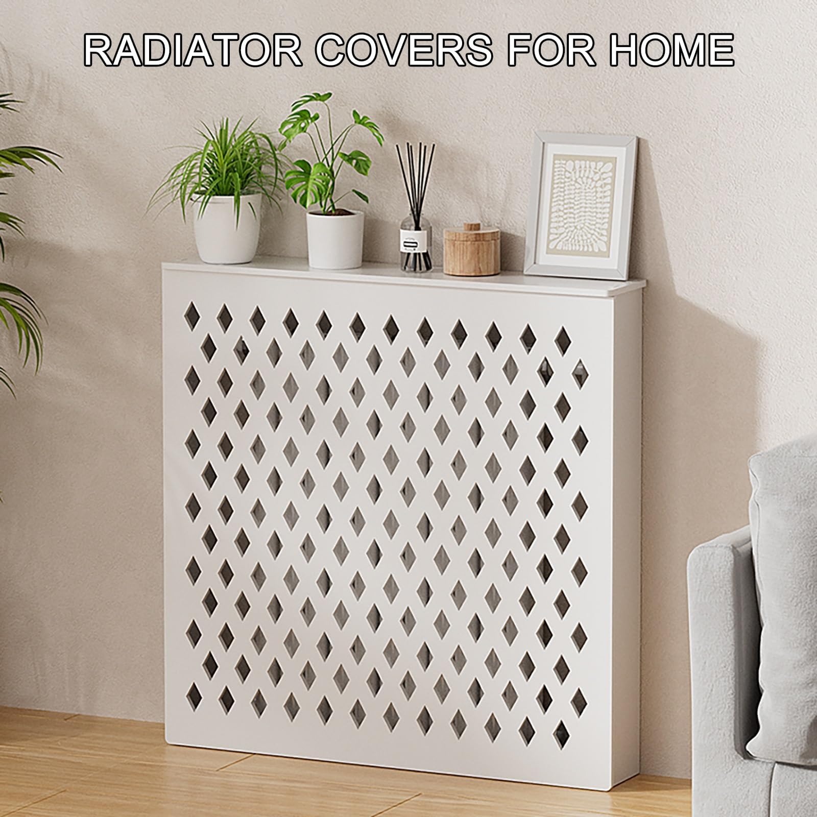 Generico Elegante e Moderno copritermosifone per Soggiorno, mobiletto riscaldante Decorativo con Facile Attacco a Scatto, Adatto a 60x70x20 cm/24x27x8 Pollici, Soluzione Funzionale per l'arredamento