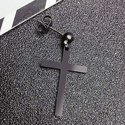 Brincos Walbest 1 peça punk masculinos e femininos de aço inoxidável com cruz brincos piercing joia