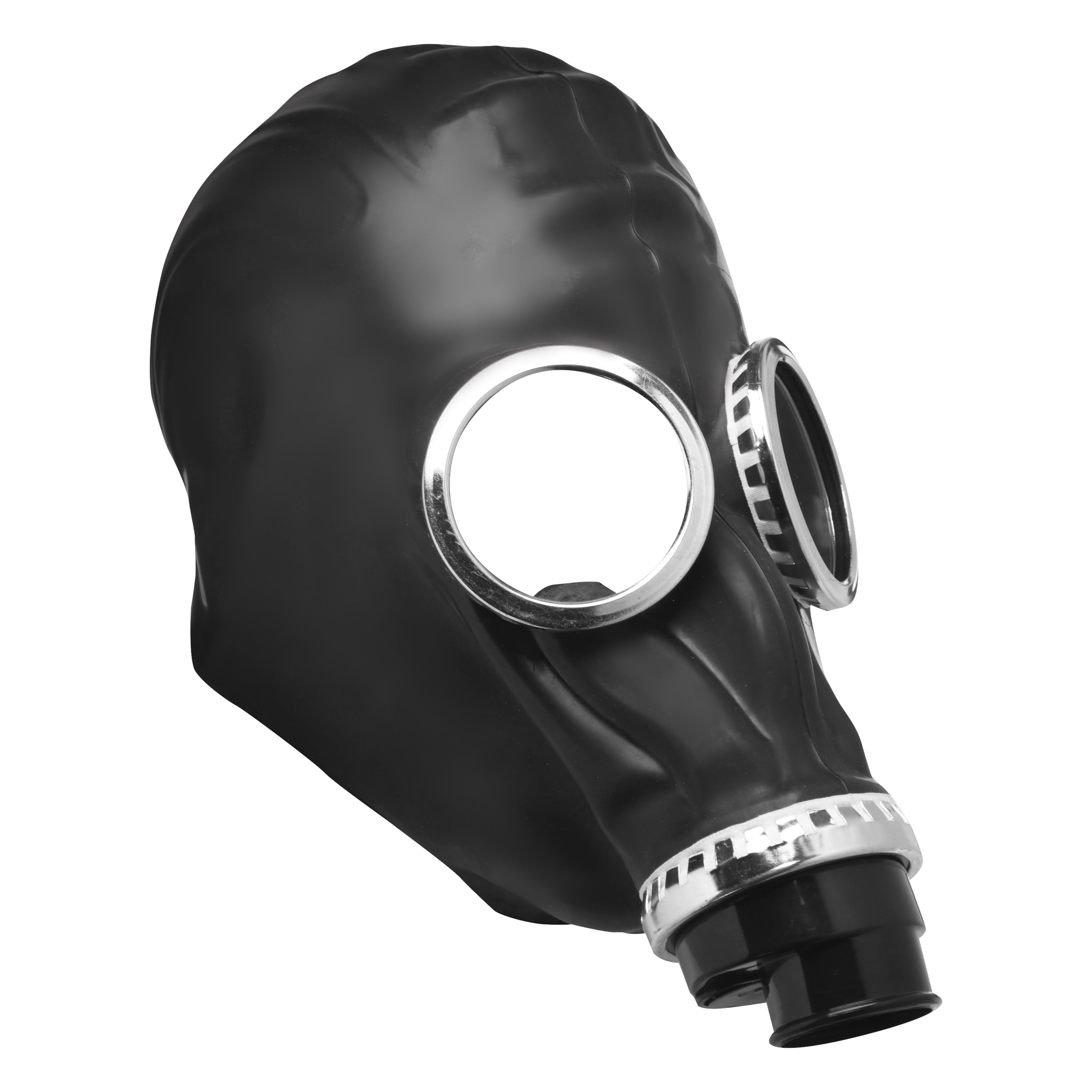 MASTER SERIES Dunkle Inhalator Gasmaske mit Flasche für Anfänger Männer Frauen Paare Einweg Atemventil Inklusive Schlauch und Aromaflasche 5 Stück Set Schwarz & Weiß
