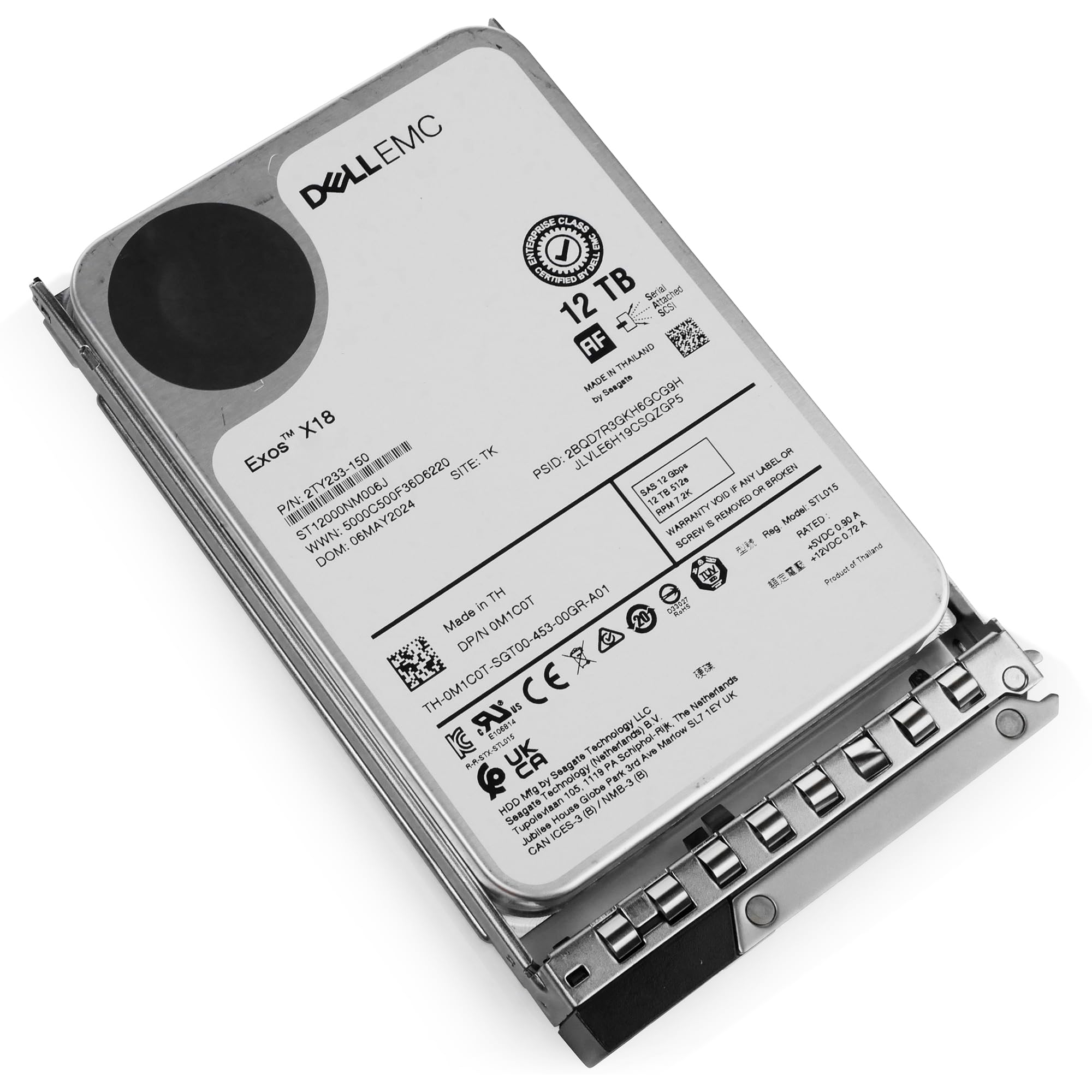 Amazon.com: Dell 12TB 7.2K RPM SAS 12Gb/s 512e 3.5in Enterprise
