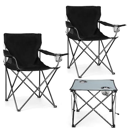 Leonyo 2 Pack Camping Chairs for Adults, Lawn Chairs with