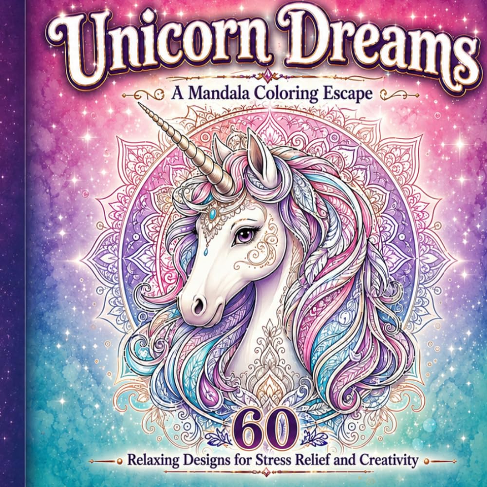 Unicorn Dreams A Mandala Coloring Escape: A Magical Coloring Journey with Beautiful Unicorns & Calming Mandala Patterns