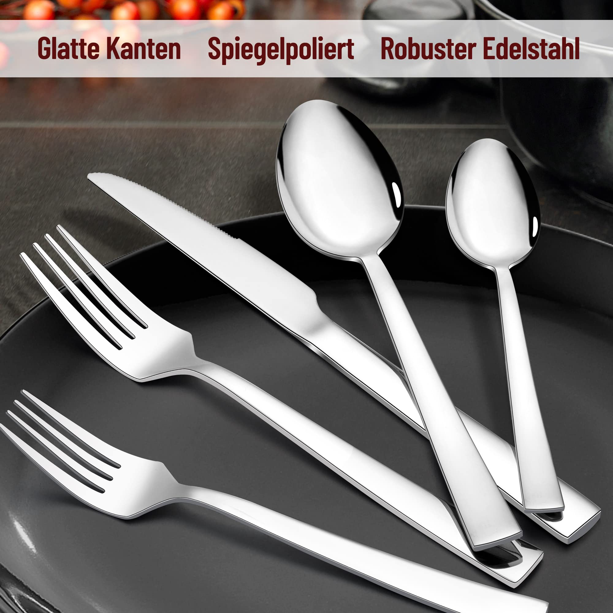 Set Posate Acciaio Inox 30 Pezzi - Per 6 Persone, Lucido E Lavabile In Lavastoviglie - Foto 4