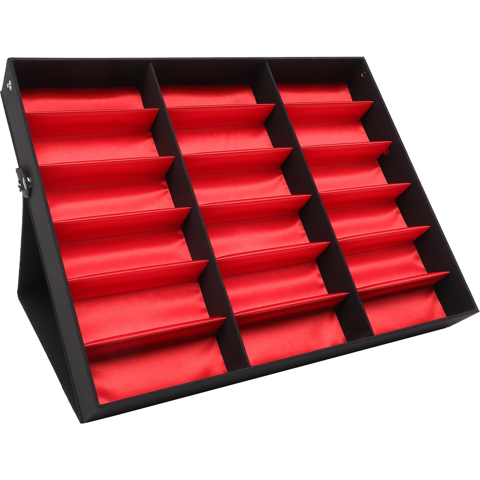 FAVOMOTO 18 Slot Sunglasses Box Organizer Display Sunglasses Organizer Collector for Man Woman Sunglasses Soft Drawer Display Case