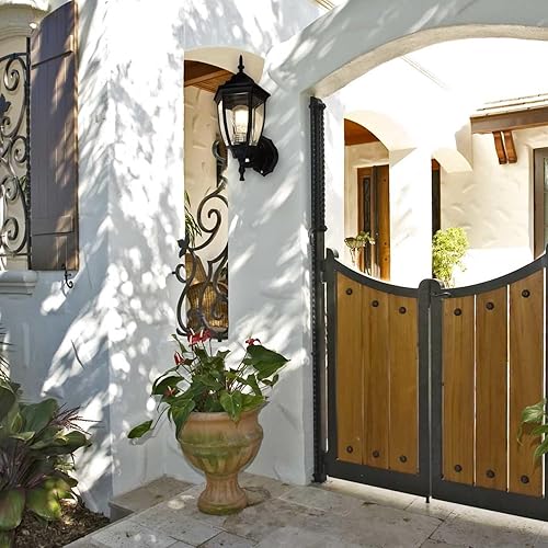 Miniatura 4 de Luces de pared para exteriores, luz de montaje en pared con sensor de atardecer a amanecer, luces de porche con vidrio transparente y marco mate