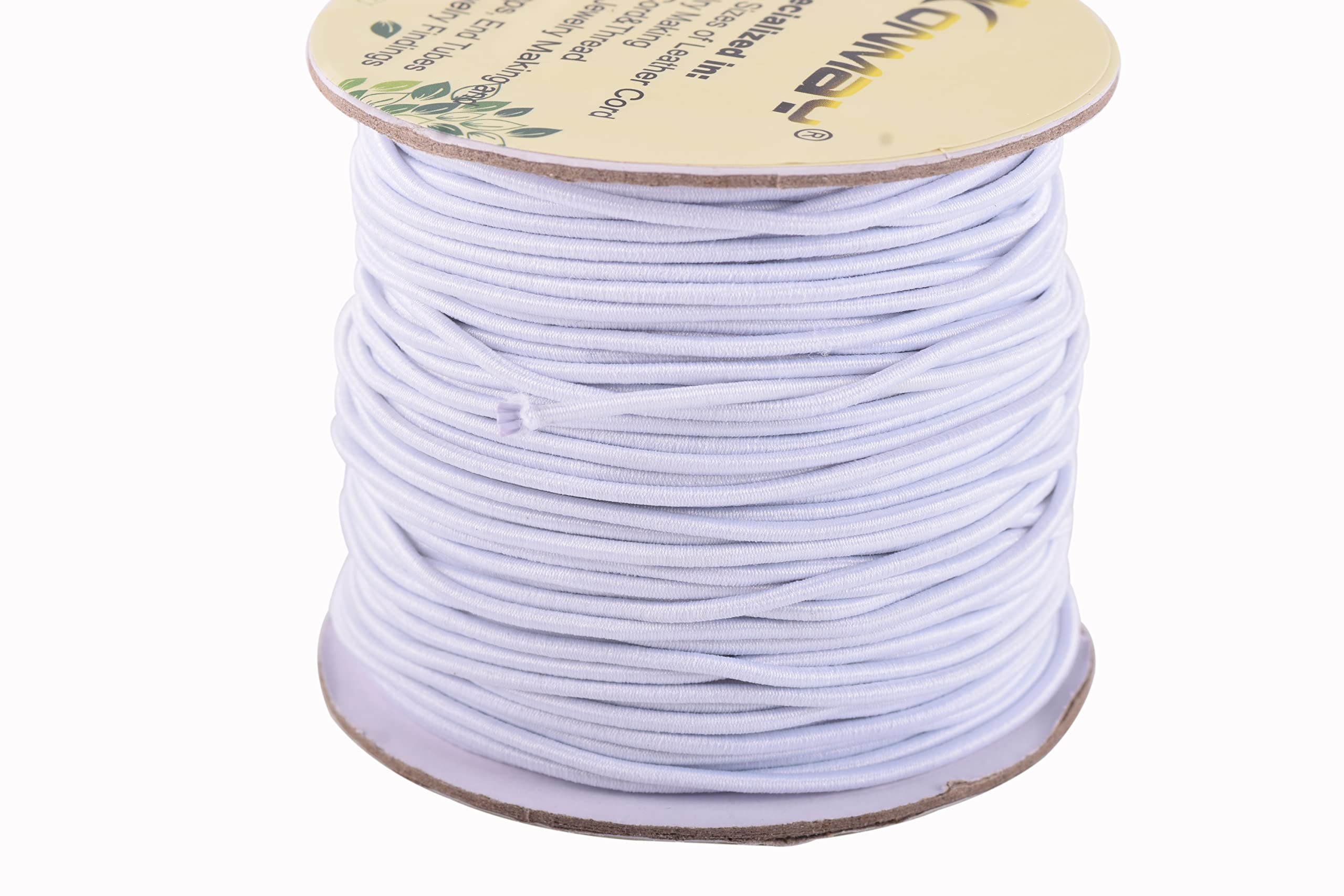 KONMAY 1.5mm Stretchy Bracelet String, 60 Yards Durable White Elastic Cord for Jewelry Making, Beading, Necklaces, DIY Crafts, and Sewing Projects