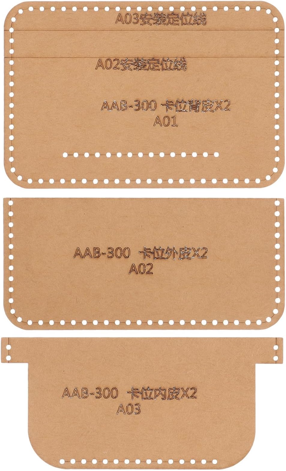 FOMIYES DIY Leather Wallet Pattern Templates, Multifunctional Acrylic Stencil for Handmade Card Holder Craft, Ab-300 Cowhide Kraft Paper Wallet Cutting Dies for Sewing and Leatherwork