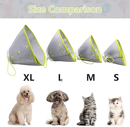 Miniatura 2 de Vehomy Collar de recuperación para gatos, collar ajustable para gato, perro, collar isabelino para mascotas, collar isabelino suave y ligero para