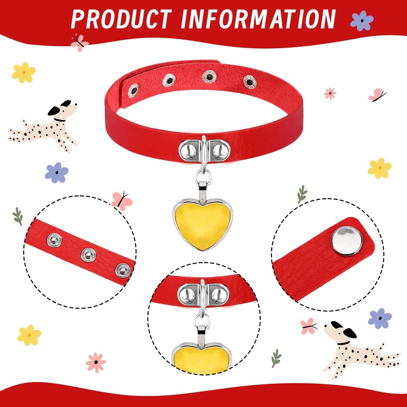 Dalmatian Dog Costume Accessories Set Include Dalmatian Dog Ears Headband Red Heart Choker Sticks Puppy Dog Tail for World Book Cosplay Party Supplies (Style2) - Image 4