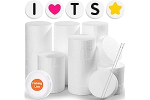 Acejoz 36Pcs Craft Foam Circles with Fishing Line and Needle(3 Inch)