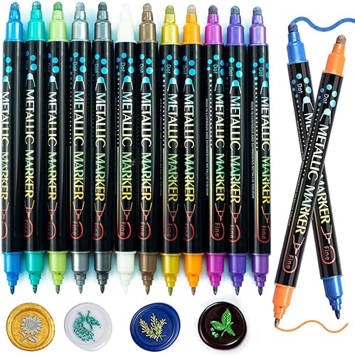 Bolígrafo de sellado de cera, 12 bolígrafos de doble punta para todas las cuentas de sellado de cera o palos de sellado de cera, para tarjetas de