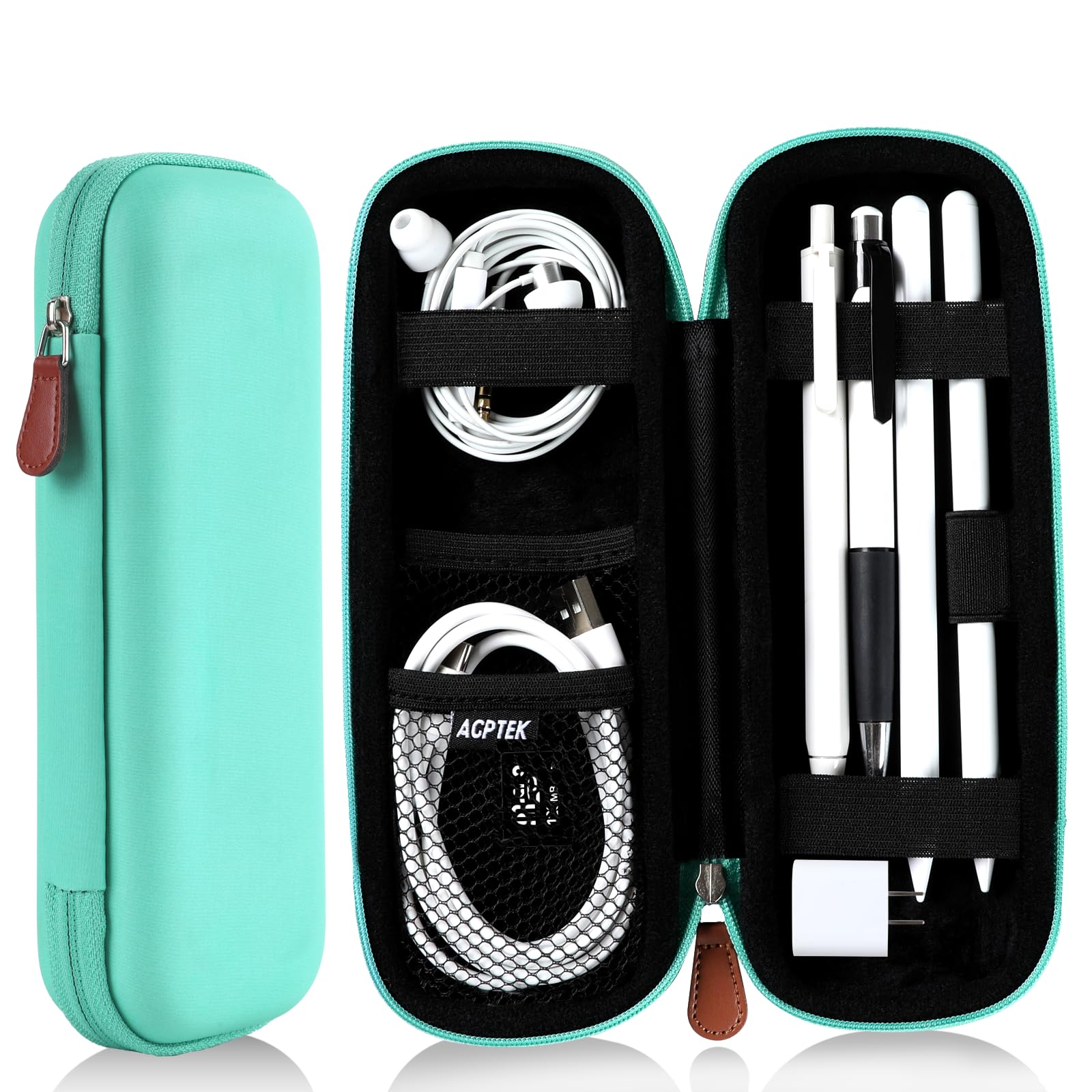 AGPTEK Pencil Case Holder Compatible with Apple Pencil, Stylus iPad Pro Pen, Pencil, Samsung, Huawei, Apple Pen Accessories, USB Cable, Earphone,