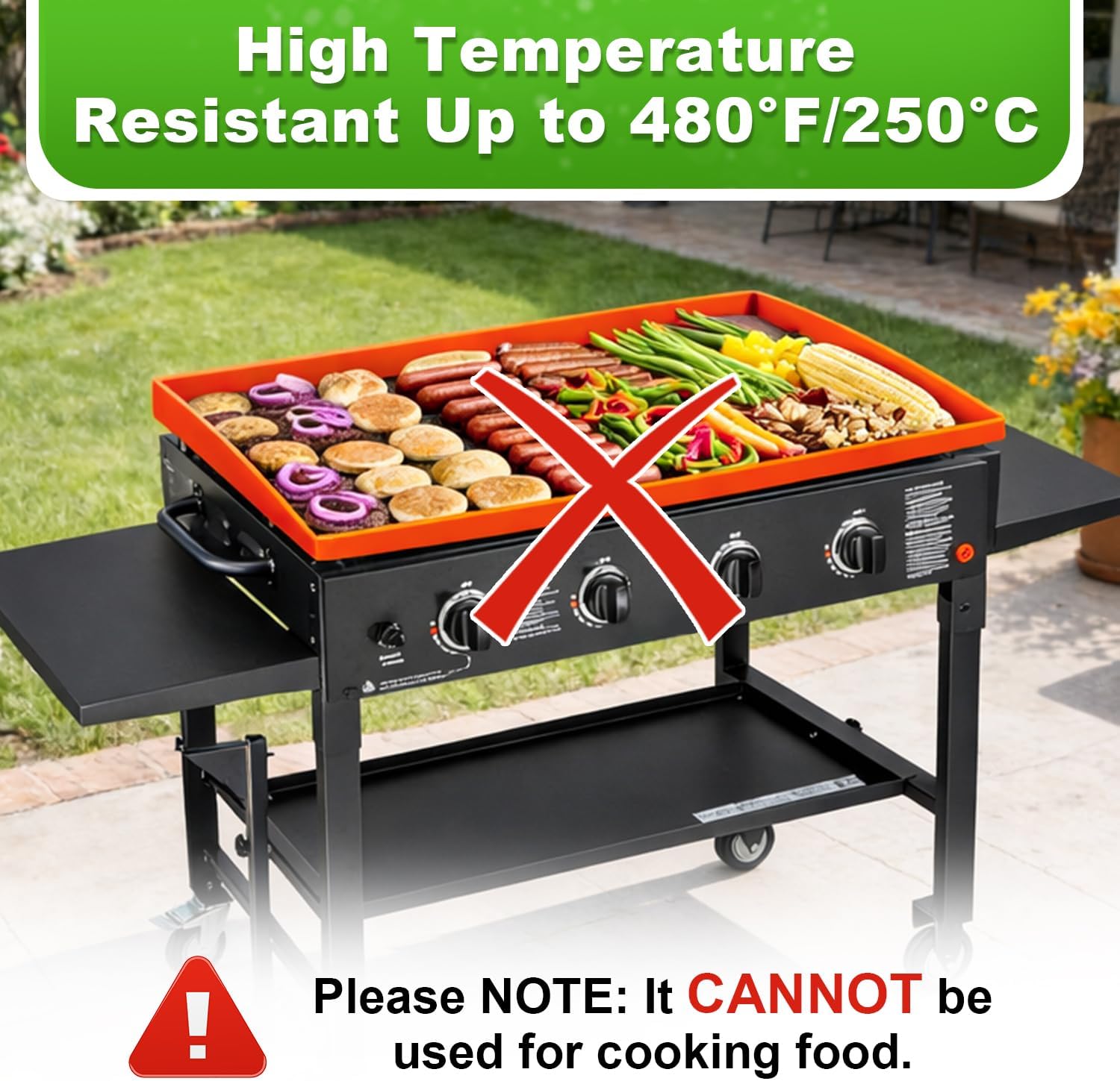 LOPNUR Full-Edge Silicone Grill Cover 36 Inch for Blackstone Griddle, Upgraded Heavy Duty Food Grade Silicone Mat for Blackstone Griddle Accessories, Protects Outdoor Grill from Dust and Rust Yearly