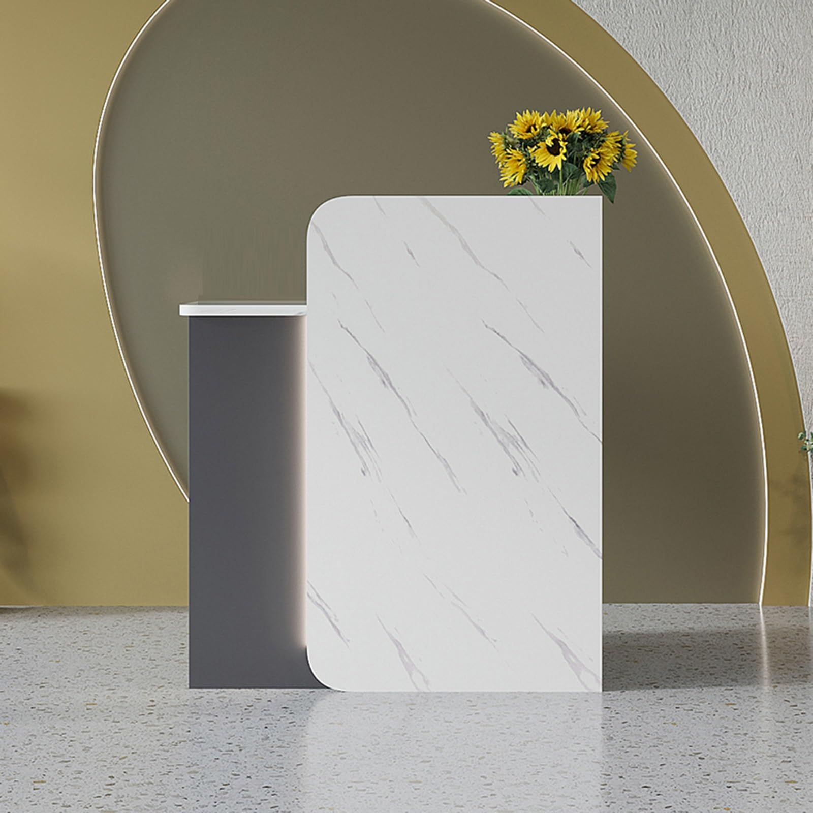 Generico Bancone Reception con Striscia Luminosa a LED, cassetti con Serratura, Moderno bancone per Salone di Bellezza, Piccolo Bar, Negozio di Abbigliamento (Sinistra,