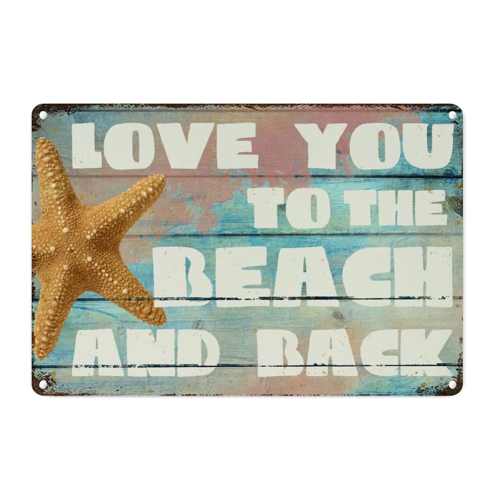 Inscription Love You To The Beach en métal pour une déco de chambre romantique