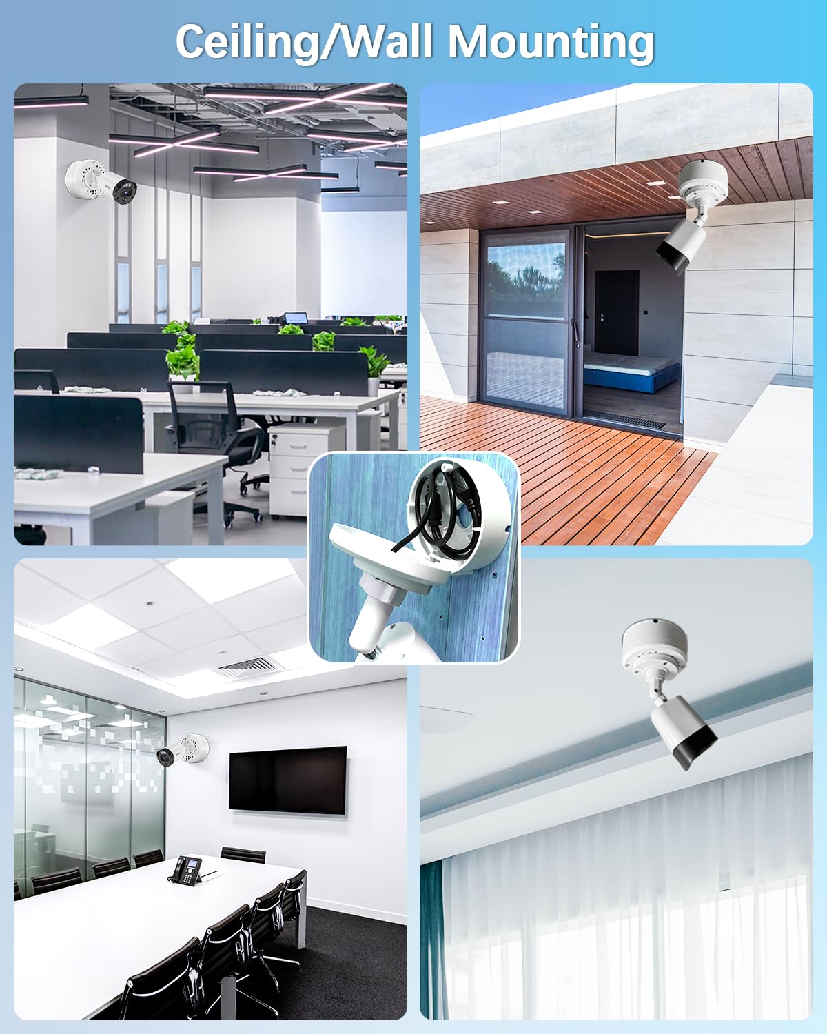【ABS IP54 étanche】 Boîte de jonction universelle pour caméra de sécurité IP, support de montage pour caméras de vidéosurveillance IP, cachez les boîtes de base de jonction de câble pour caméra de