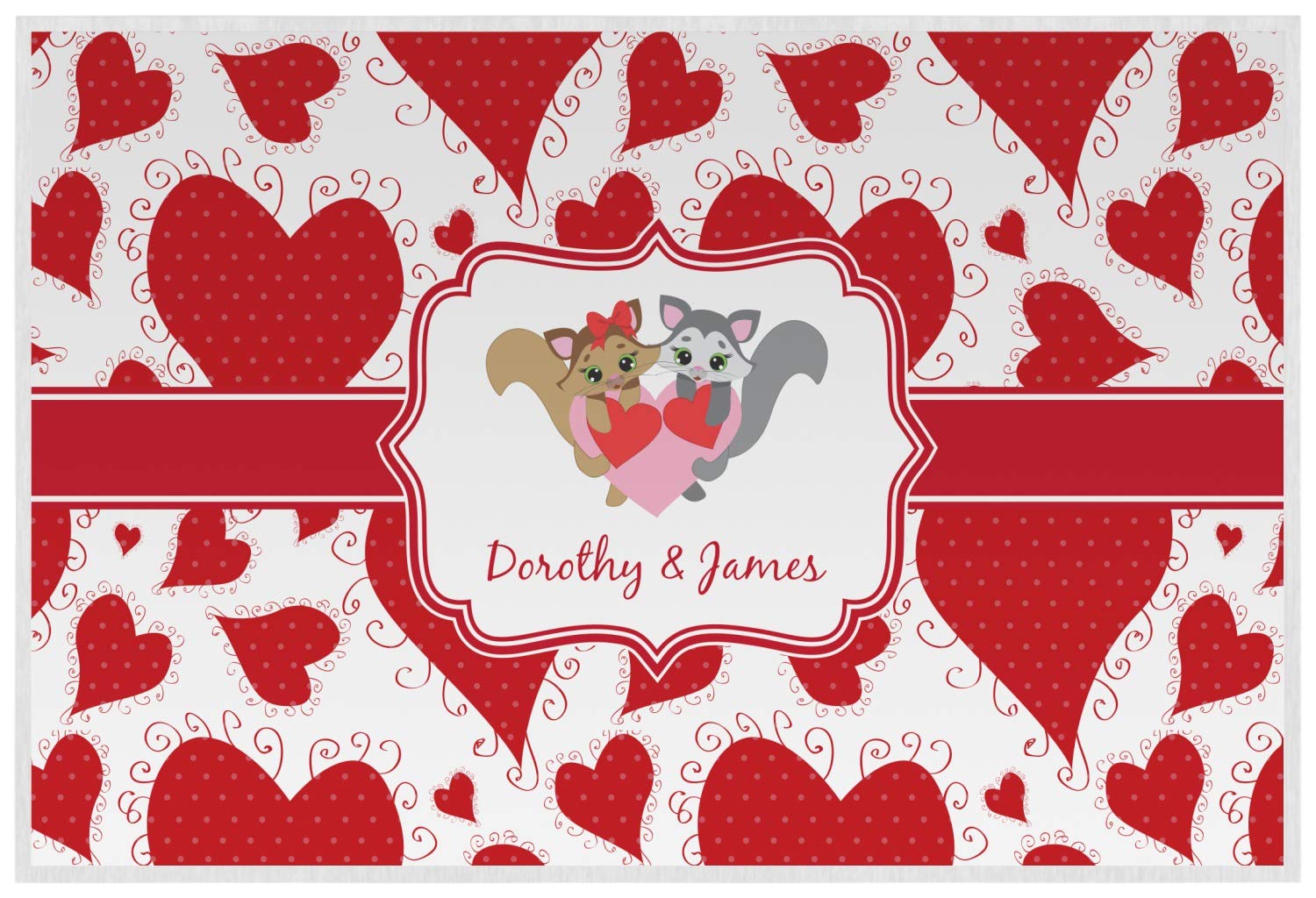 Personalized Cute Squirrel Couple Laminated Placemat w/Couple's Names