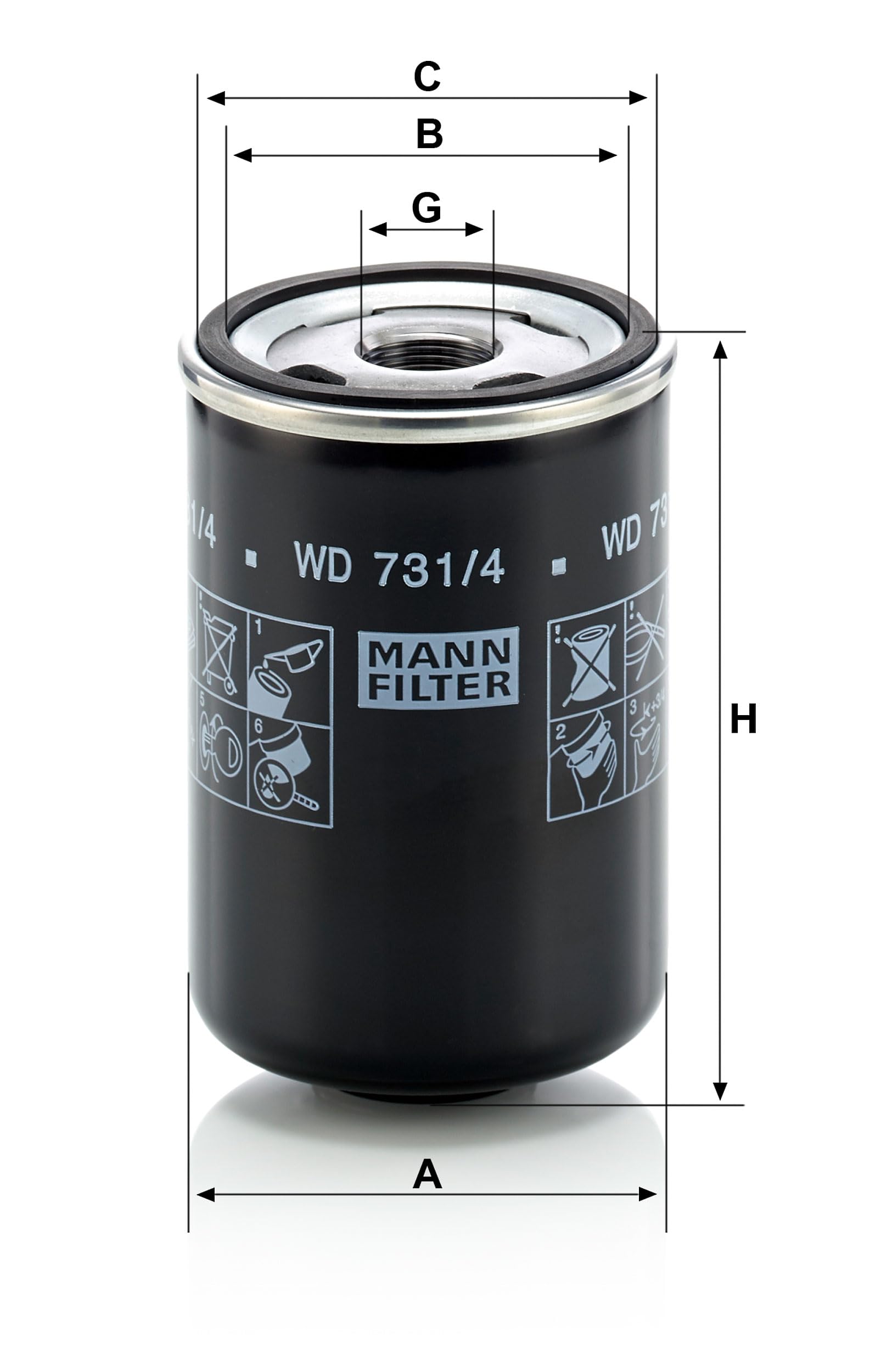 MANN-FILTER WD 731/4 Filtro de aceite - para Aplicaciones fuera de autopista