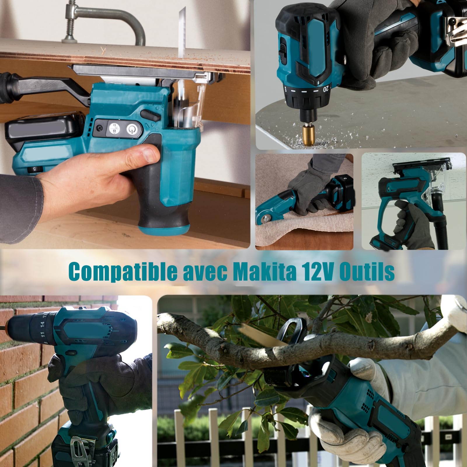 Energup 2X 12V 4.0Ah BL1041 Batterie avec Chargeur pour Makita Batterie 12V