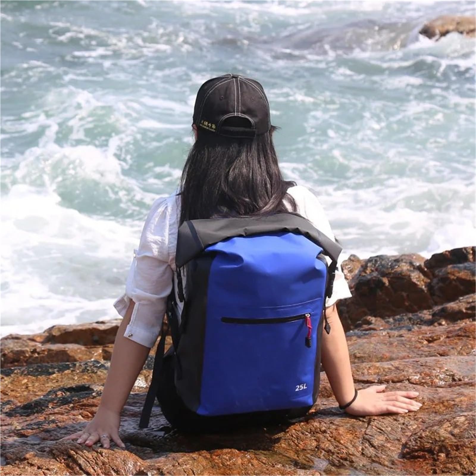Dry Bag Borsa Impermeabile per Nuoto, Rafting, Sport, Kayak, Canoa, Nuoto, Kit da Viaggio, Zaino, Borsa portaoggetti Zaino Impermeabile(White)