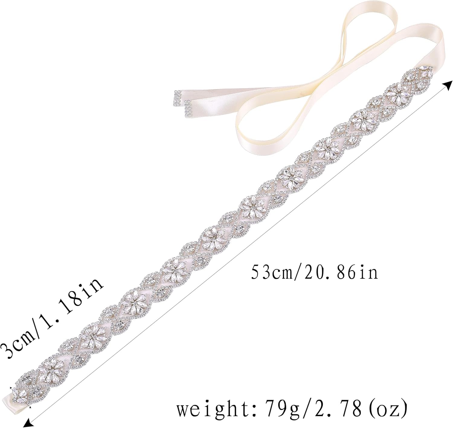 Bridal Belt and Sashes with Rhinestones handmade wedding belt for bridesmaid Prom Gowns plus size - Image 2