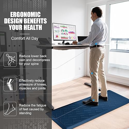 Miniatura 3 de Alfombras y tapetes de cocina antideslizantes impermeables, antifatiga, 2 unidades, tapete de cocina de 12 pulgada de grosor, tapete ergonómico de