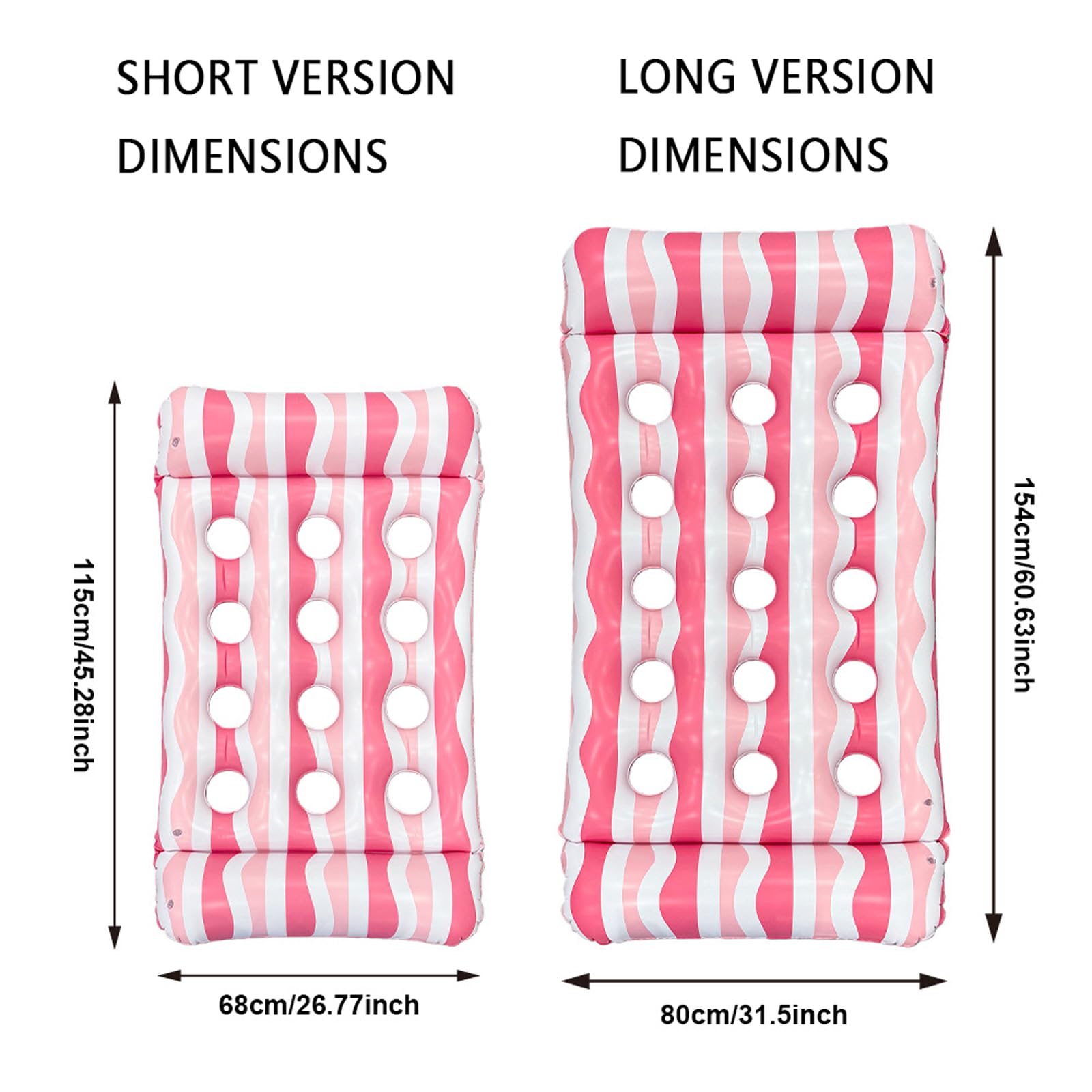 Flottant Hamac Gonflable Matériau PVC Résistant Matelas Piscine Gonflable Plusieurs Couleurs Disponibles Flexible et Portable avec Appui-tête Jouets de Piscine pour Piscine,Plage,Lac